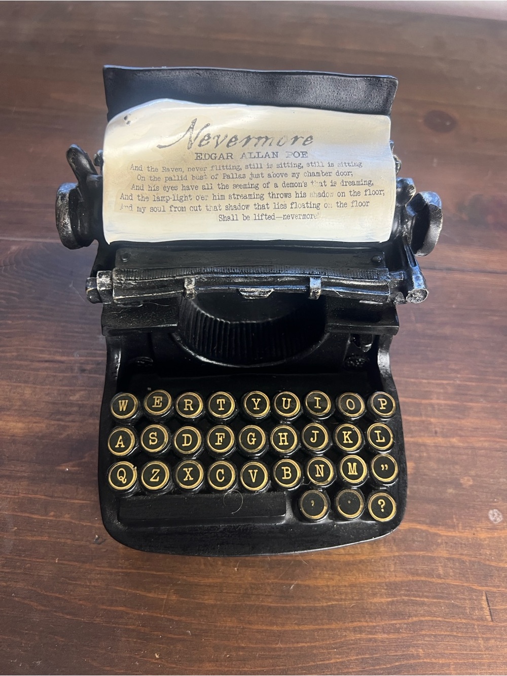 Edgar Allan Poe 'Nevermore' Typewriter Halloween Decoration